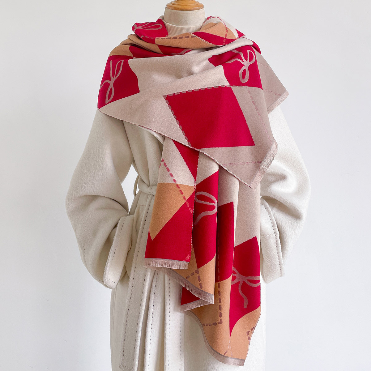 Cashmere Pashmina Wrap - Sciarpa da donna in finta cashmere