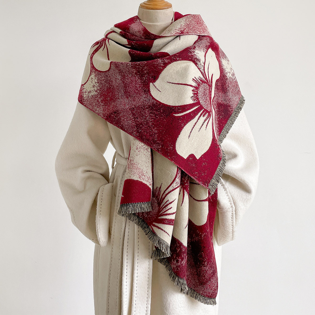 Cashmere Pashmina Wrap - Sciarpa da Donna in Finta Cashmere