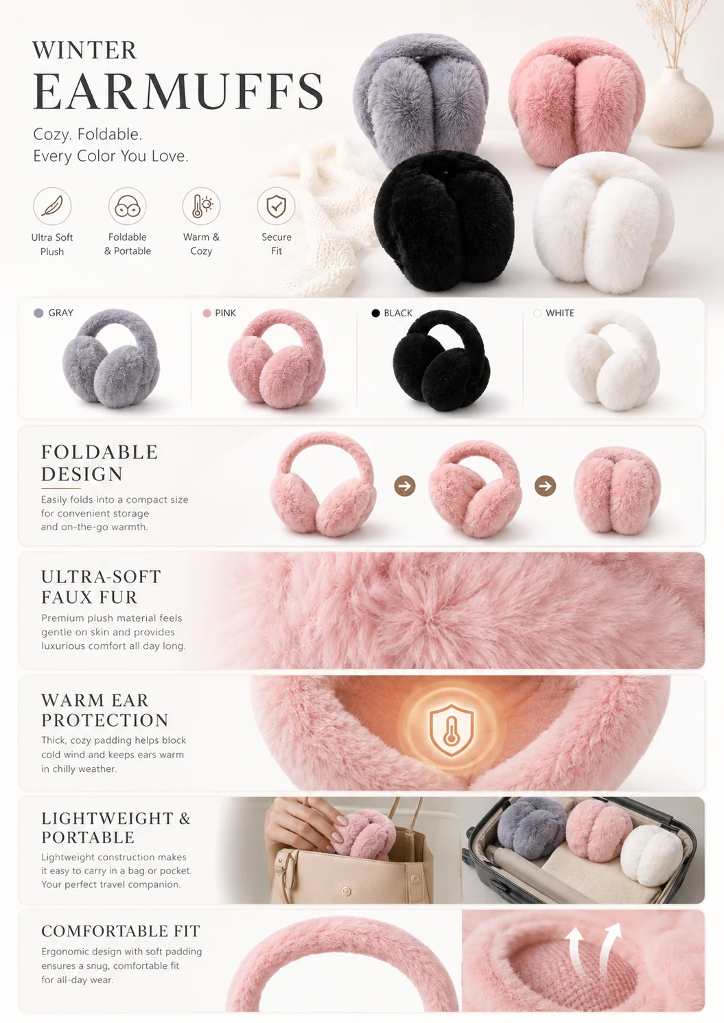 Paraorecchie in peluche super  - Earmuffs Foldable recensione e prezzo
